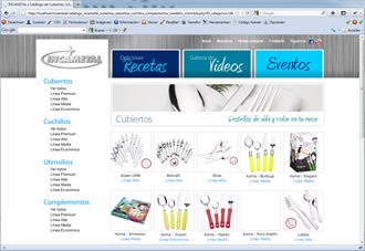 Catálogo cubiertos, Web Incametal