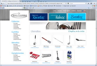 Catálogo utensilios, Web Incametal