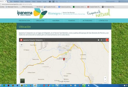Ubicación, Web Responsive Admin/ Ipanema Campestre