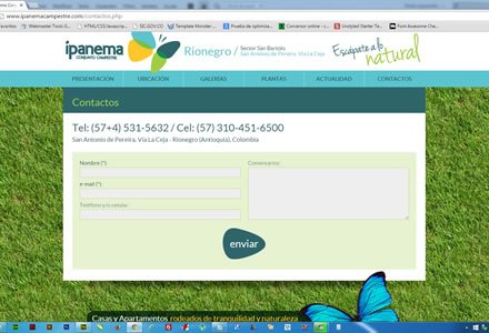 Contacto, Web Responsive Admin/ Ipanema Campestre