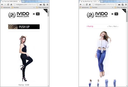 Adaptación responsive, Tienda Shopify Ivido Jeans