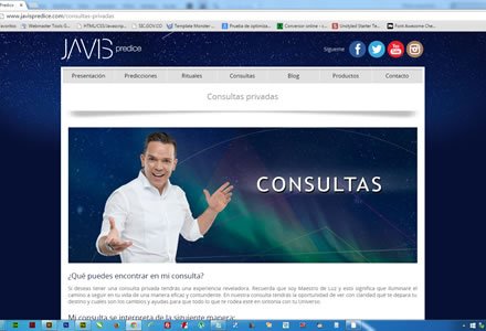Consultas, Sitio JOOMLA responsive Javis Predice