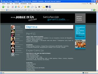 Empresa, Web Jorge Yepes Fotógrafo