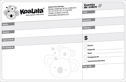 Recibos de caja, Naming + Branding KoaLala