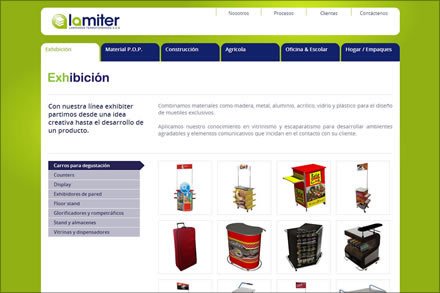 Productos, Sitio web Lamiter