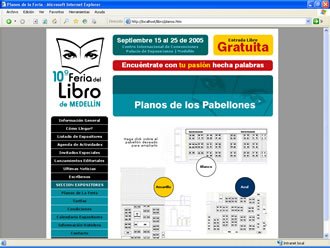 Planos de pabellones, Web Feria del Libro Medellín