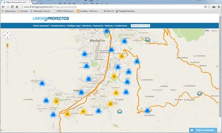 Clustering Google maps, Sitio responsive Linking Proyectos