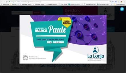 Pauta flotante, Directorio Web Afiliados Lonja de Medellín