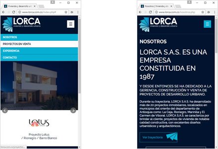 Adaptación Responsive, Web HTML5 responsive Constructora Lorca