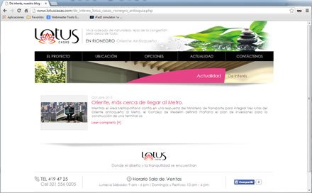 Noticias de interés, Responsive web Admin/ Lotus Casas