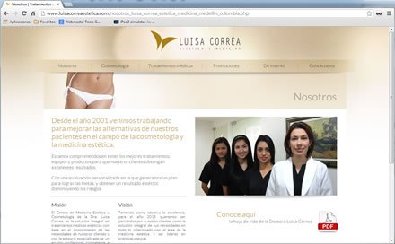 Nosotros, Web administrable Dra. Luisa Correa