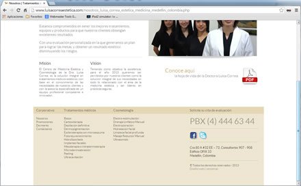 Nosotros (scroll), Web administrable Dra. Luisa Correa