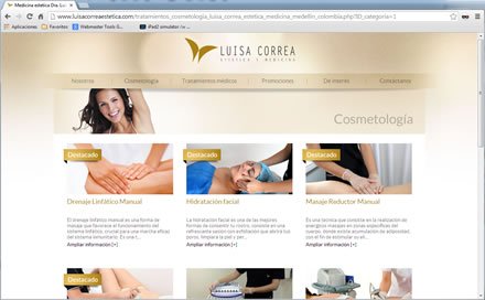 Cosmetología, Web administrable Dra. Luisa Correa