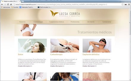 Tratamientos médicos, Web administrable Dra. Luisa Correa