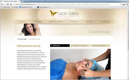 Descripción tratamiento, Web administrable Dra. Luisa Correa