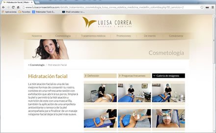 Galería de imágenes, Web administrable Dra. Luisa Correa