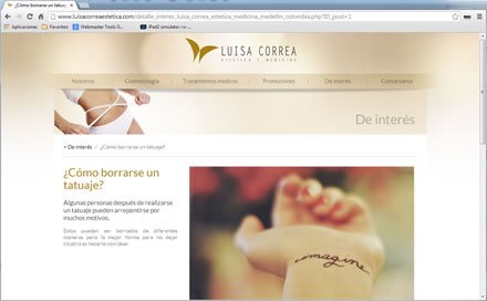 Artículo de interés, Web administrable Dra. Luisa Correa