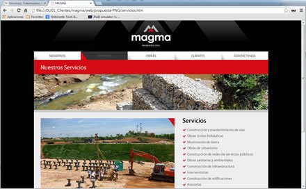 Servicios, Web administrable Magma Ingenieros