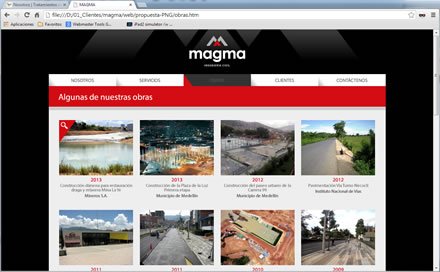 Portafolio de Obras, Web administrable Magma Ingenieros