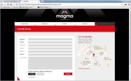Contacto, Web administrable Magma Ingenieros