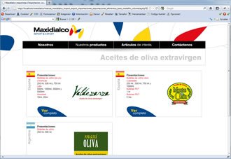 Catálogo Aceites, Web Maxidialco