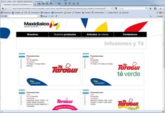 Catálogo Té, Web Maxidialco