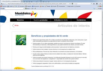 Artículo (detalle), Web Maxidialco