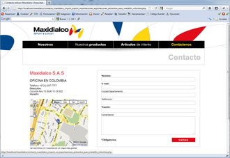 Contacto, Web Maxidialco