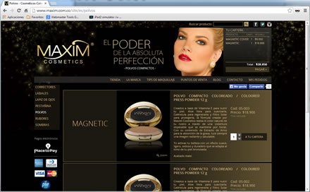 Sombras, Tienda e-commerce Maxim Cosmetics