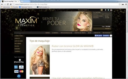 Tips de maquillaje, Tienda e-commerce Maxim Cosmetics