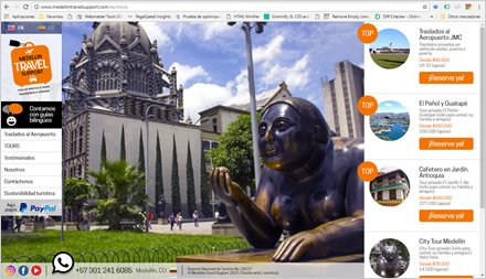 Home, Web HTML5 responsive Medellín Travel Support