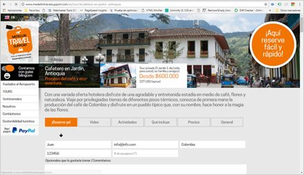 Tours, Web HTML5 responsive Medellín Travel Support