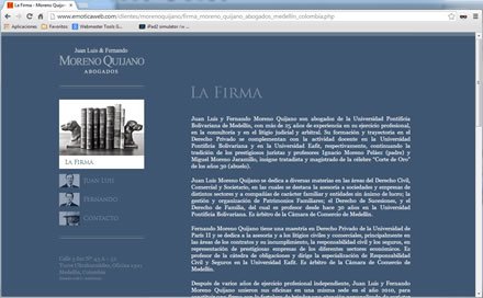 La Firma, Sitio web Moreno Quijano