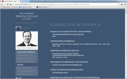 Juan Luis, Sitio web Moreno Quijano