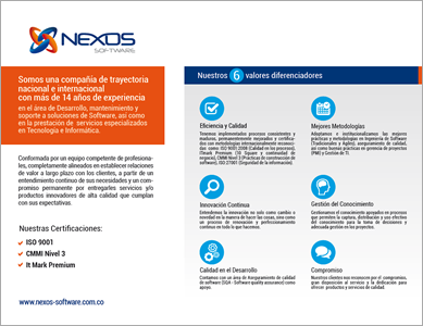Brochure, Íconos y Brochure Nexos Software