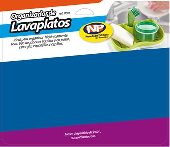 Organizador de lavaplatos, Empaques y brochure Novedades plásticas