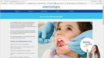 Servicios, Wordpress Responsive Odontologix