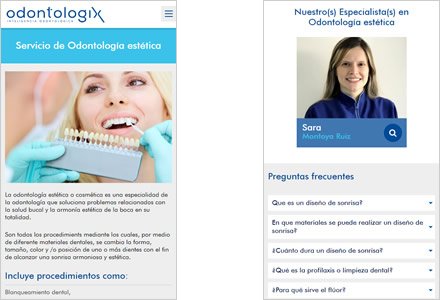 Adaptación Responsive, Wordpress Responsive Odontologix
