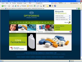 Línea Farmacéutica, Web Optiformas