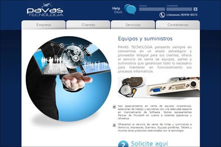 Equipos y suministros, Sitio web Joomla Pavas Tecnología