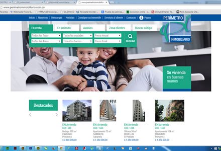 Filtros de búsqueda, Sitio web responsive Perímetro Inmobiliario