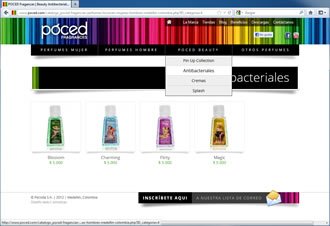 Catálogo (menús), Sitio web Poced Fragrances