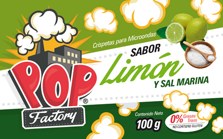 Sabor Limón con sal Microondas, Diseño empaques Pop Factory