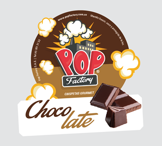 Sticker sabor Chocolate, Diseño empaques Pop Factory