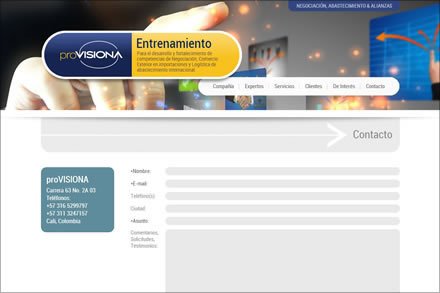 Contacto, Sitio web Pro-Visiona