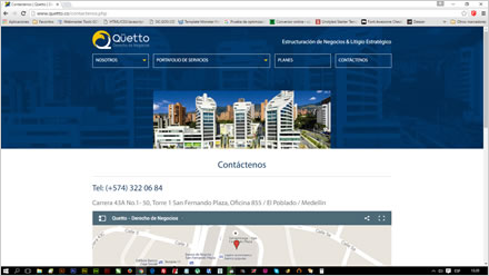 Contacto, Web responsive Qüetto