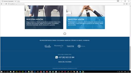 Footer, Web HTML5 administrable Regal de Colombia