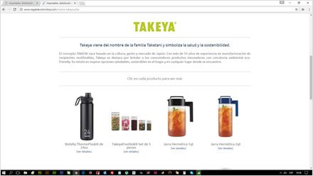 Takeya, Web HTML5 administrable Regal de Colombia