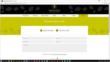 Contacto, Web HTML5 administrable Santa Rita
