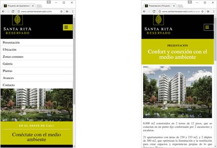 Adaptación Responsive, Web HTML5 administrable Santa Rita
